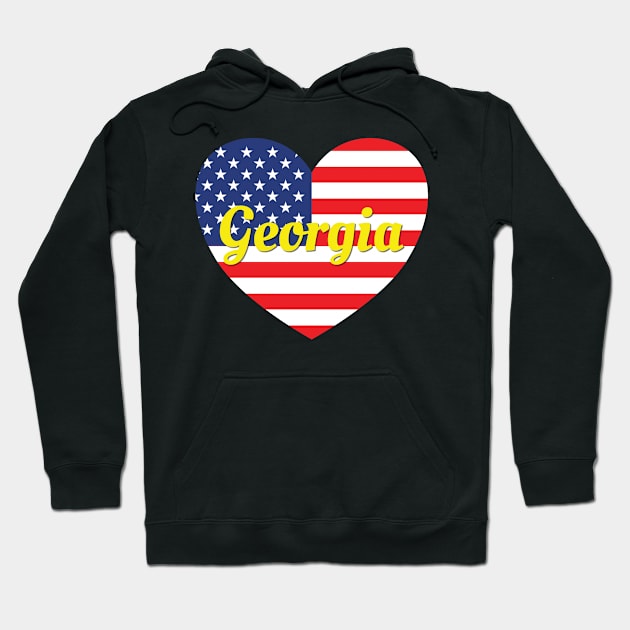 Georgia American Flag Heart Hoodie by DPattonPD